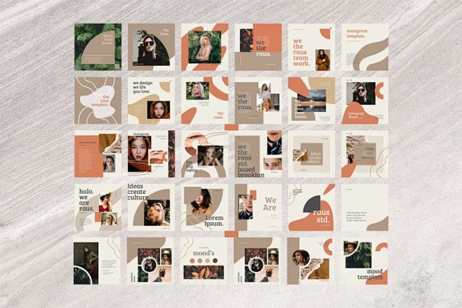 美学风格ins正方形海报模板rausinstagramsquaretemplate