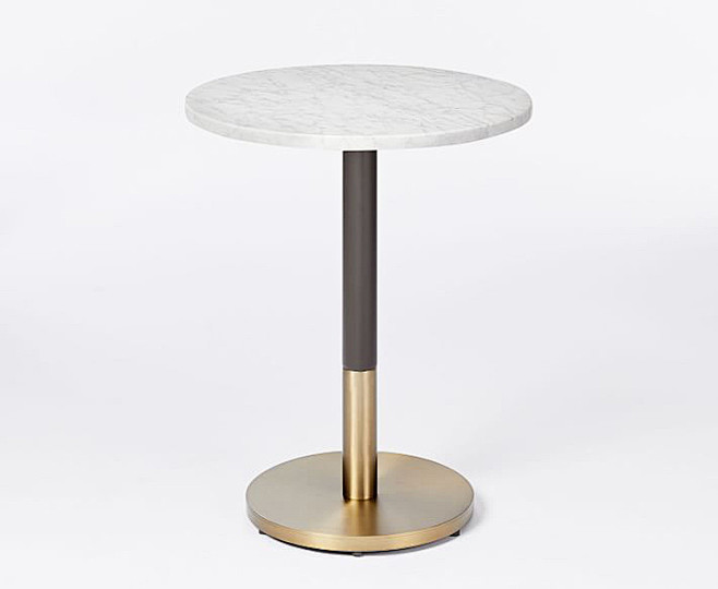 北欧简约大理石洽谈圆形桌子金属简约茶几酒店