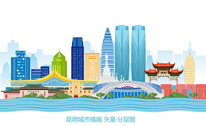 昆明海报 昆明宣传海报 昆明印象 昆明旅游 云南昆明 昆明建筑素材
