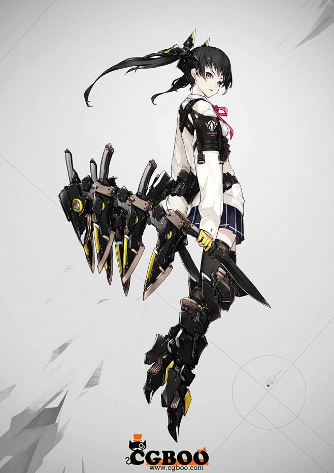原画资源日本插画师neco科幻机甲少女原画资源cg帮美术资源网