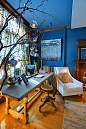 #客厅# 蓝色卧室木质装修效果图