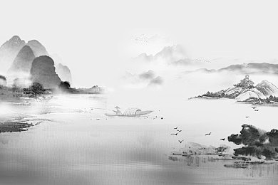 中国风黑白水墨山水背景画素材 水墨画 水墨背景 水墨画背景 水墨素材