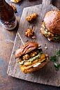 Chipotle Cheddar Burgers with Mexican Corn Fritters