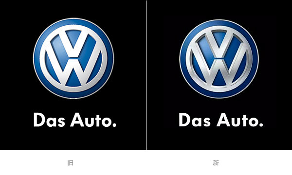 德国大众汽车对logo进行了一些调整调整主要在于把家喻户晓的vw及圆环