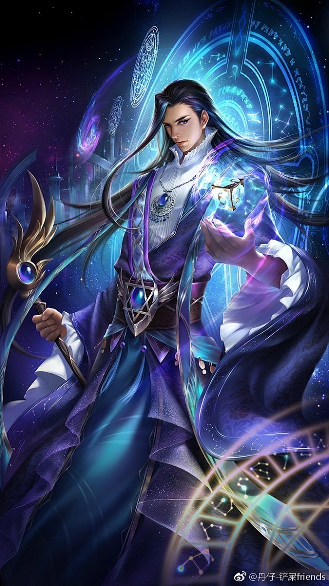 角色原画中国风美宣仙侠风原画游戏角色插画宣传图高精度插画古风魔法