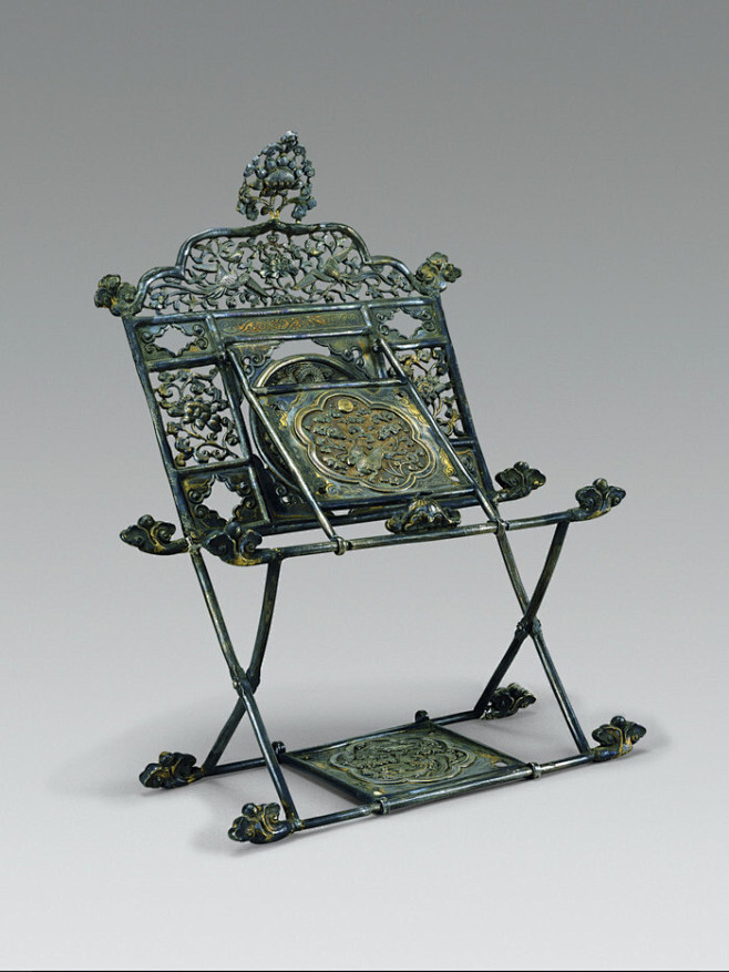 39:40元 银镜架 1964年江苏苏州张士诚母曹氏墓出土 苏州博物馆古代