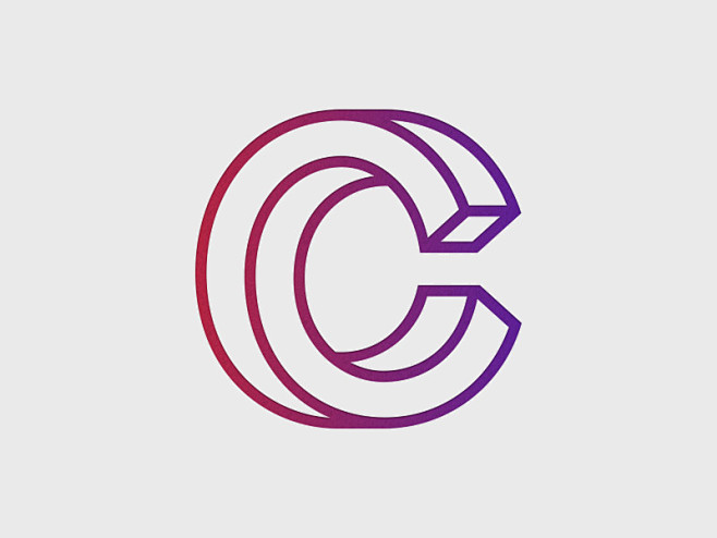 com cyberdelics logomark outline typogaphy gradie