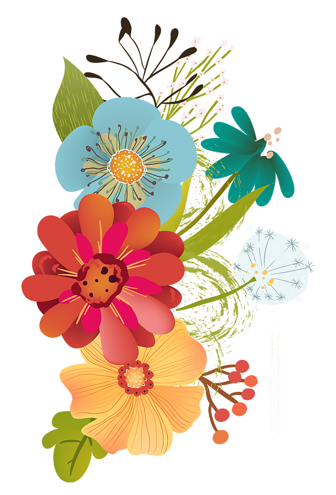 花朵手绘花植物叶子卡通手绘水彩矢量插画素材免抠png鸟和花花鸟装饰元素png 透明素材免扣素材