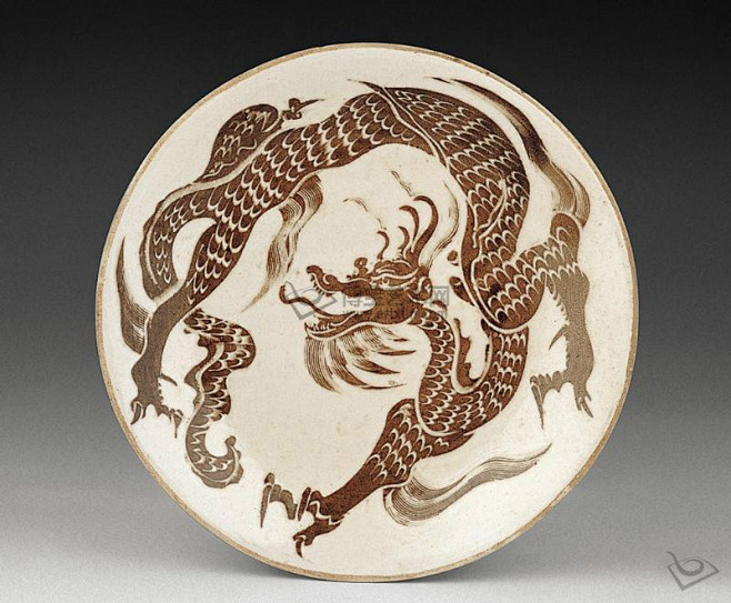 宋定窑铁锈花龙纹盘br时至北宋定窑瓷器脱颖而出虽仍以烧造白瓷为主但