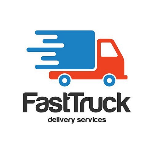 卡通快递车logo设计图片