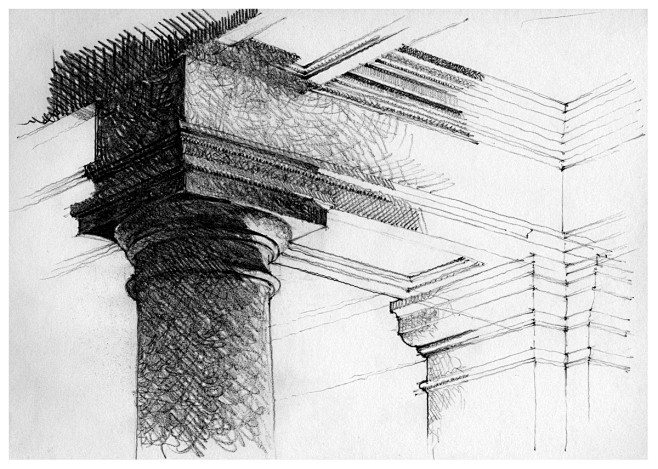 國外大師建築手繪素描速寫繪畫666