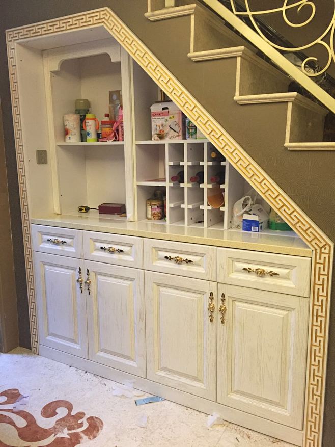 厦门金瑞定制楼梯柜鞋柜家居楼梯间异型储物柜楼梯下斜角组合鞋柜淘宝