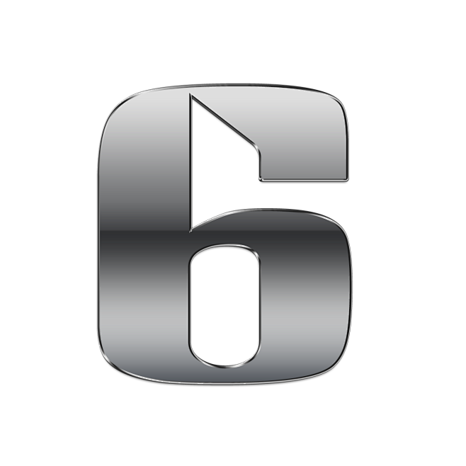 银色金属阿拉伯数字6