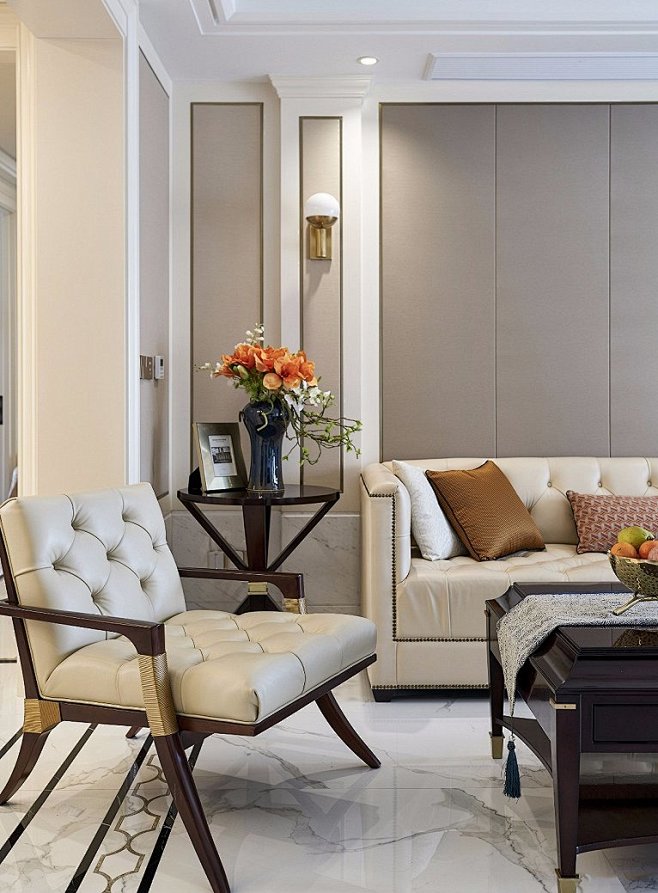 轻奢简美简而不凡150㎡现代美式样板间建e室内设计网设计案例
