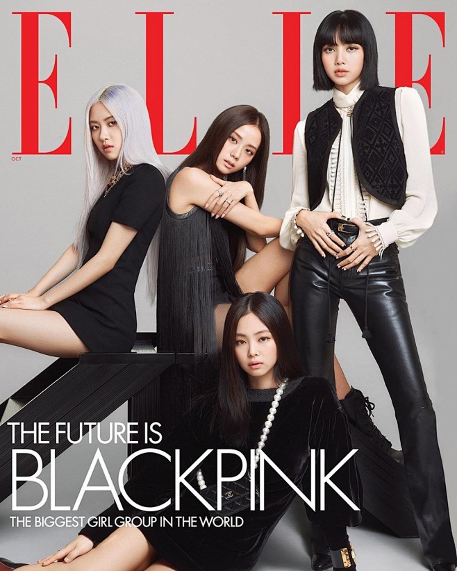 组图blackpink登美国时尚杂志封面黑色系造型又酷又飒