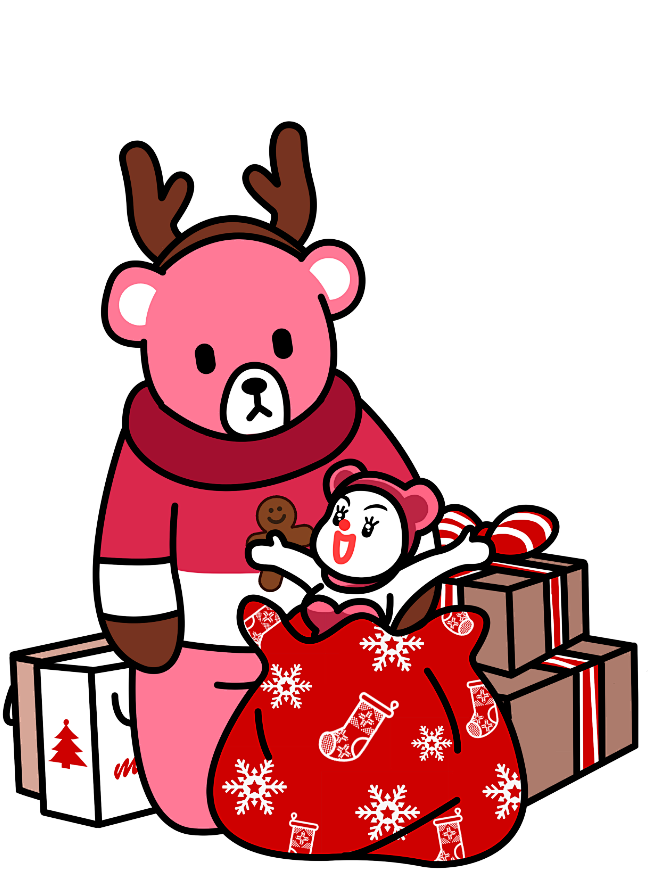 ilovebear动漫卡通形象设计luca熊luca熊luca粉红熊圣诞节