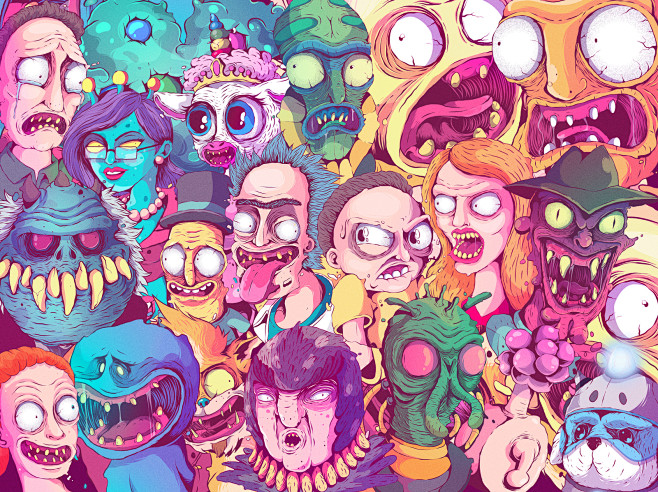 10:13:50rick and morty character illustrations插畫-描邊9h_h9同採