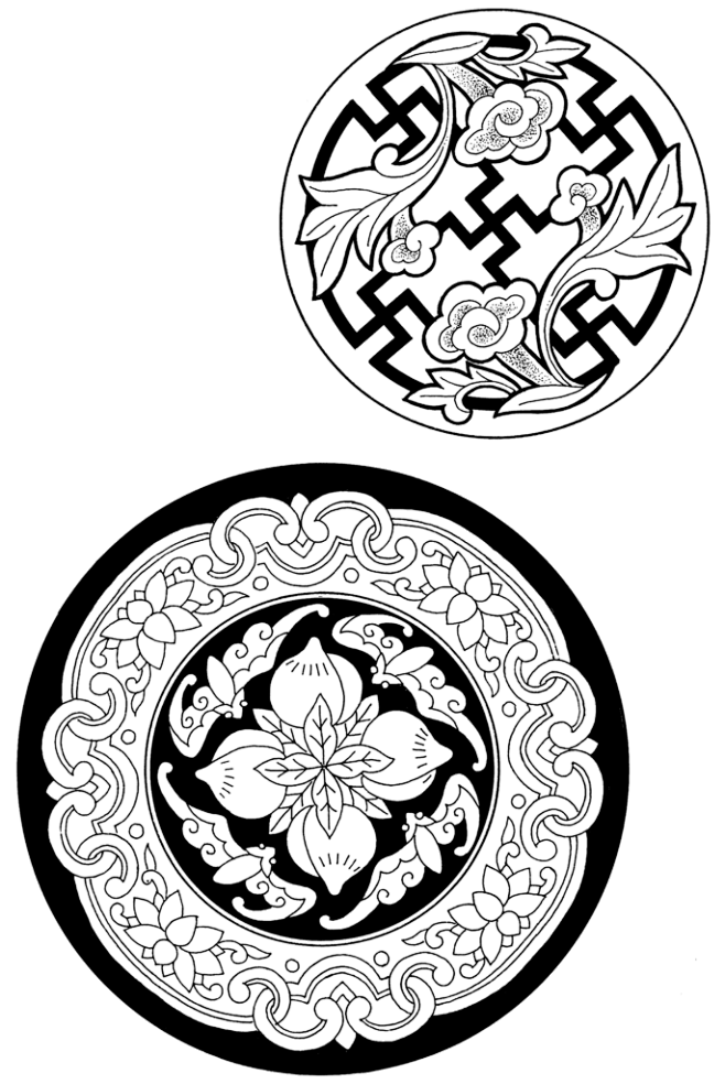 猴猴猴侯媛从橘院长转采于2021-12-03 09:32:38寿桃花边传统纹样猴猴