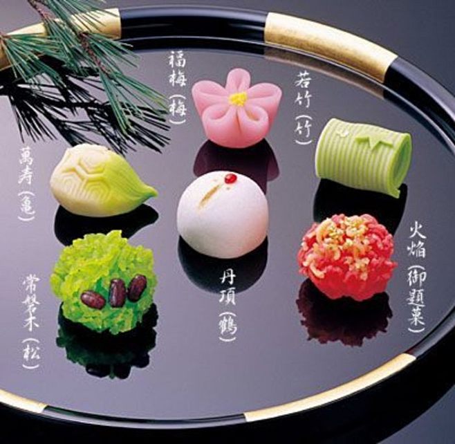 木雕模型而制成里面没有芯点心日本食物落雁各种各样的甜品怎么画
