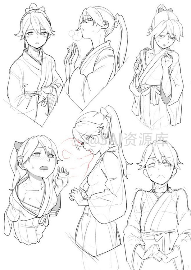 sai资源库动漫女性性感动作参考非常赞的素材值得收藏转需