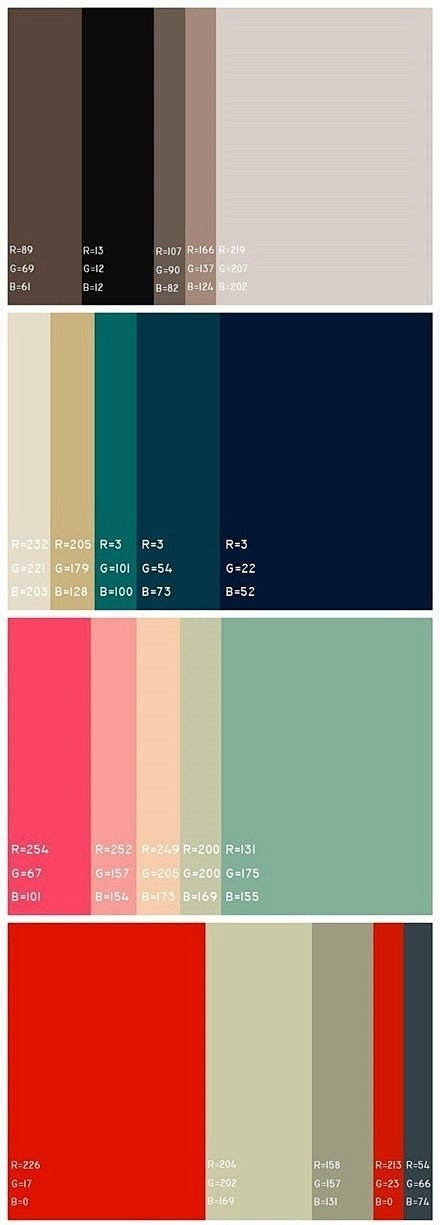 色彩搭配是设计必备一组舒服清新的配色方案含rgb参数自己收藏转需转