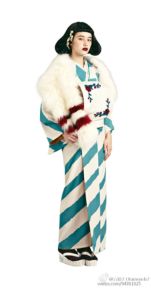 和服 振袖 二尺袖 袴 小纹 ふりふ 16 Kimono Collection 毛毛披肩老洋气了
