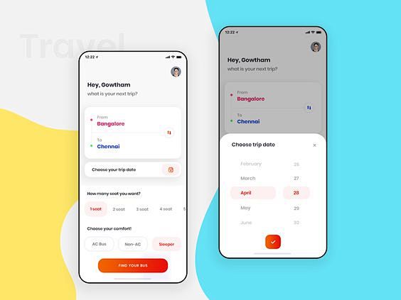 ing bus booking bus android ios calender day t