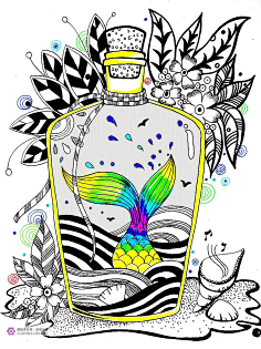 彩色线描-花瓣网|陪你做生活的设计师 | #儿童画线描课资料