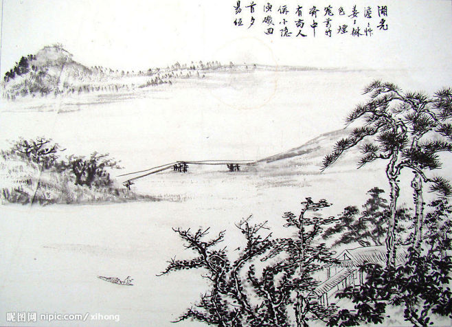 黑白古画