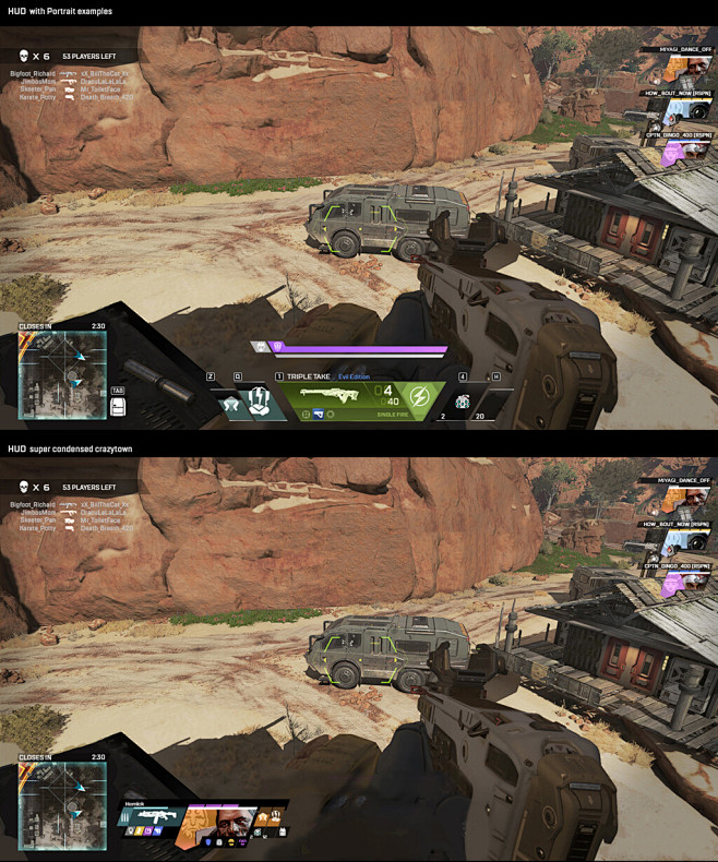 Apex Legends User interface elements, Brad Allen Concepts and