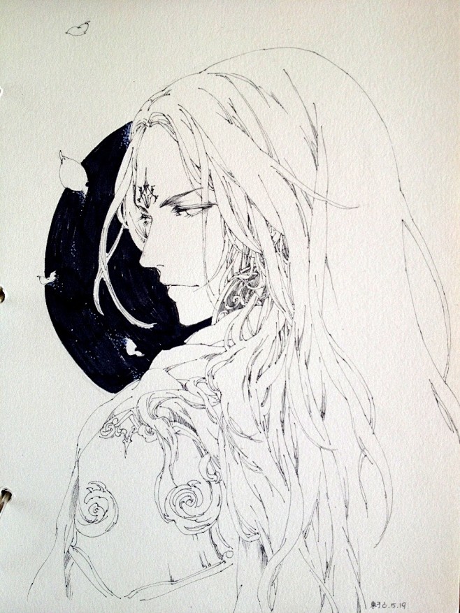 夜帝卡卢比草图完稿作者枣子子涂鸦王国