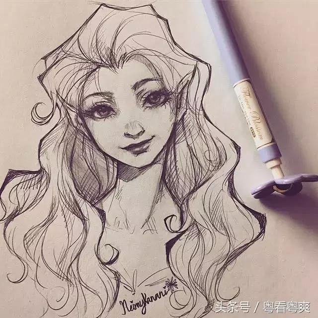 简单的线条勾画出精致的五官让一切都变得简单明了