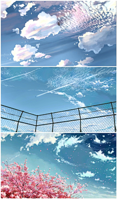 漫画风景 花瓣网 陪你做生活的设计师 新海诚笔下的天空 纯净美好