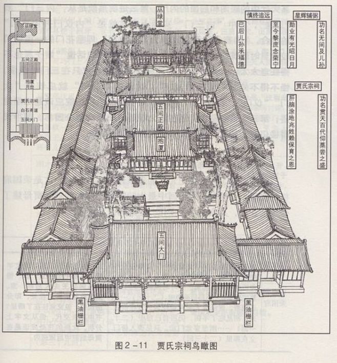 紅樓夢建築圖解賈氏宗祠鳥瞰圖