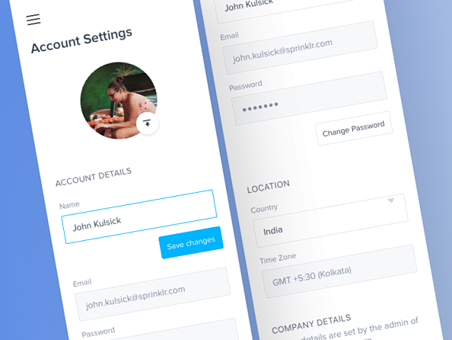 Account Settings for Responsive Web - 