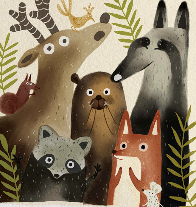 临摹板绘水彩插画儿童插画动物by恩恩呀丶