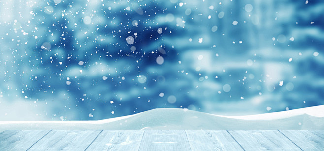 下雪天 冰雪节 大雪 唯美 蓝色 浪漫 木板 冬季 冬天 冬 冰 雪花 图库 Png图片 网 图片素材 背景素材 北坤人素材