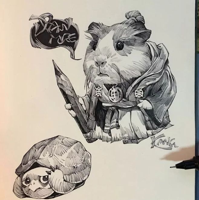 超有趣味性的针管笔插画线条撸的不够直看这里动物专治线条画不好的小