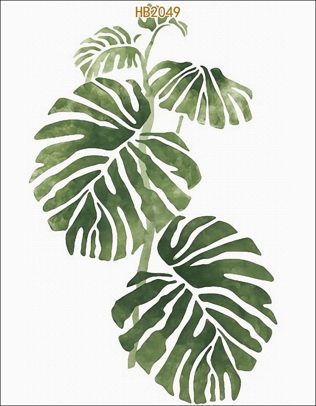 北欧装饰画客厅现代简约挂画壁画小清新梧桐叶虎皮兰植物画芯定制