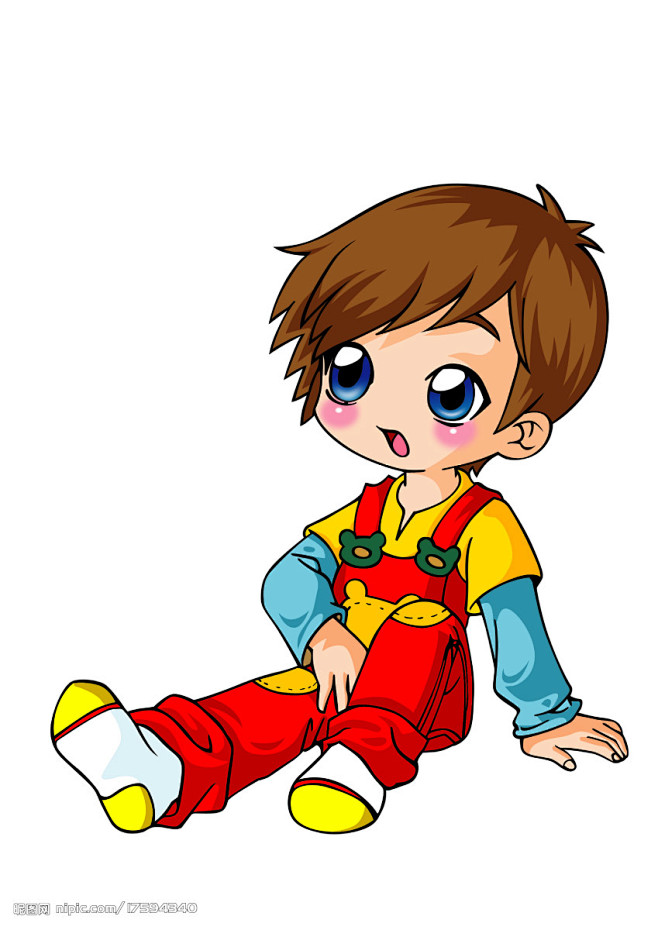 卡通小男孩大图点击还原