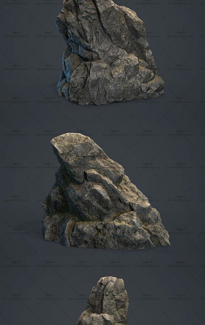 次世代石头3d模型贴图3dsmaxfbxobj游戏美术场景建模参考素材淘宝网