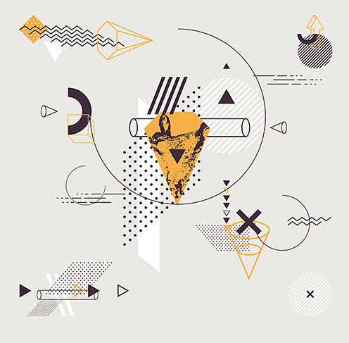 国外时尚几何图形排列布局创意海报背景矢量设