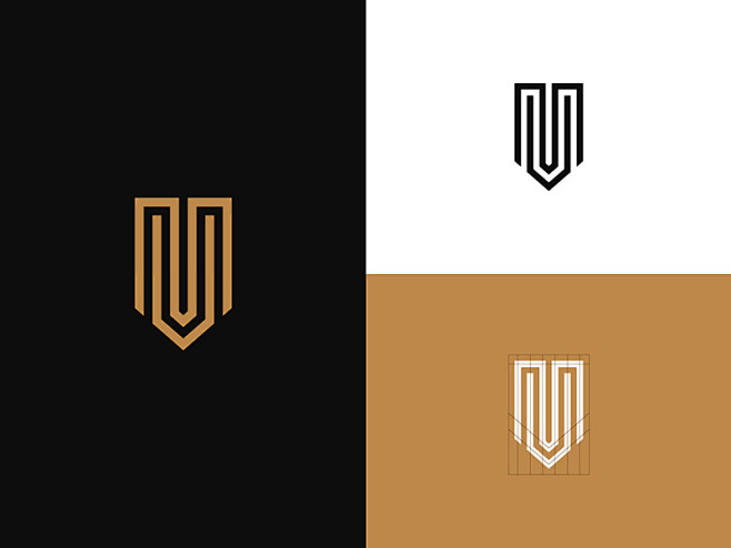 对称字母18款字母m元素logo设计优优教程网