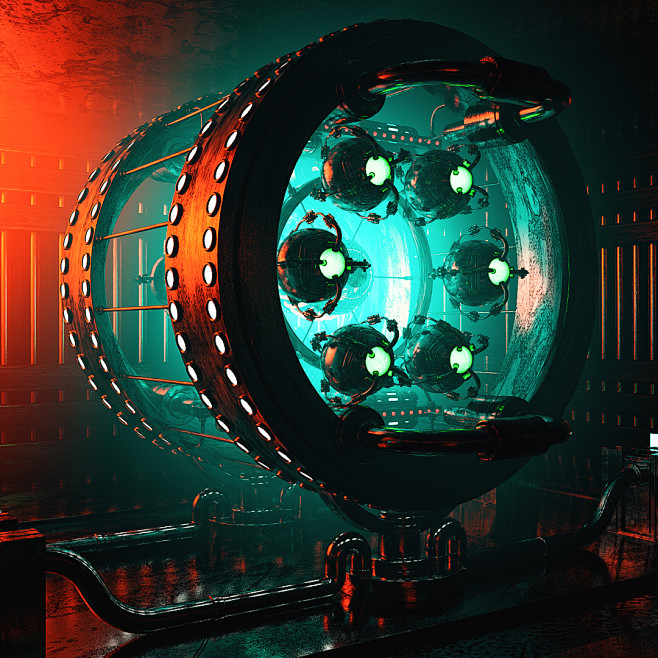 100pc4d科幻金属机器火箭炫酷3d立体c4d源文件动画工程文件分享