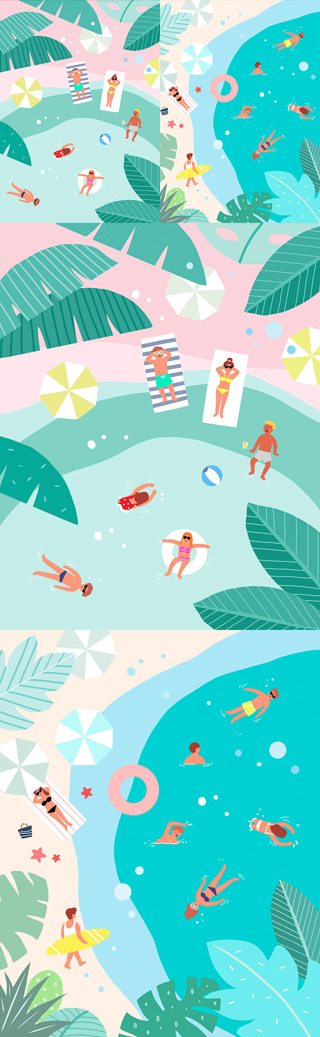 夏日海滩度假生活psd高清分层插图素材ti246a6505ti246a6506