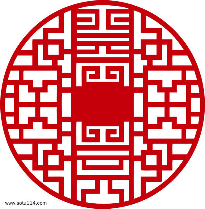 圆形镂空窗花剪纸