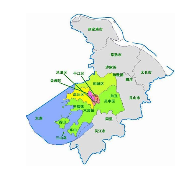苏州地图(行政区)