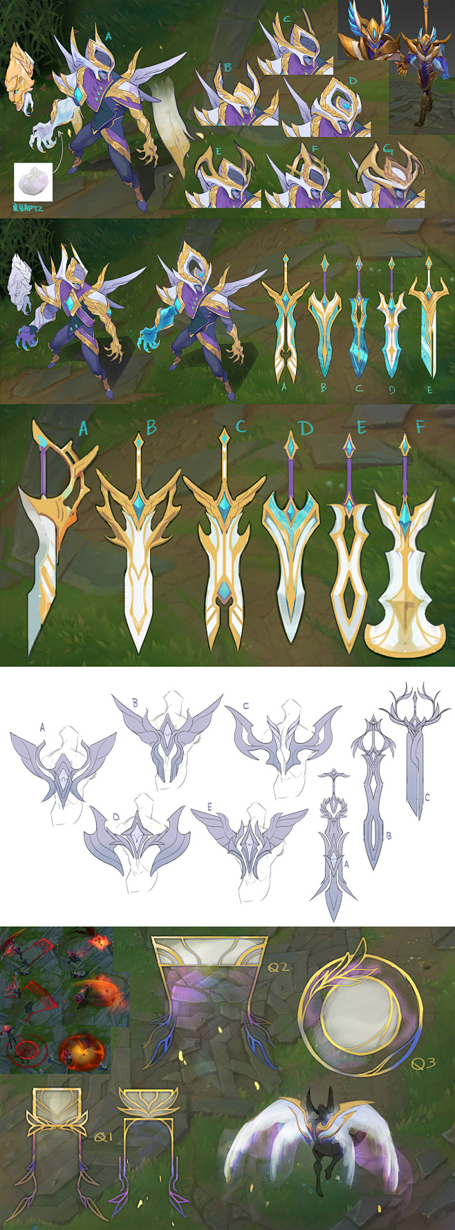 胜利之剑亚托克斯角色武器设计图美国概念设计师nataliepellmann画作