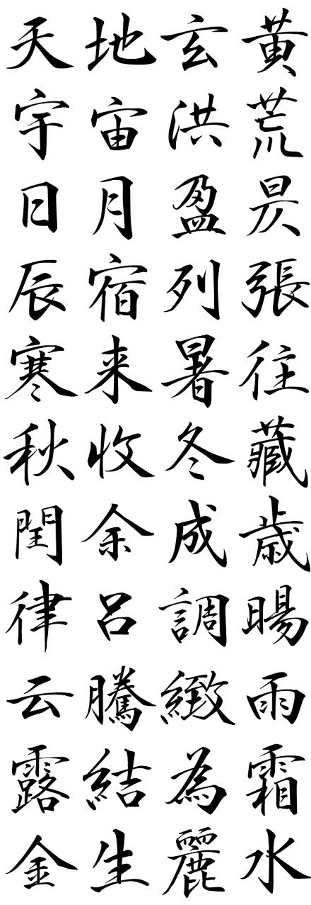 鸟人与鱼 泛汉字 流麗行書體 1997