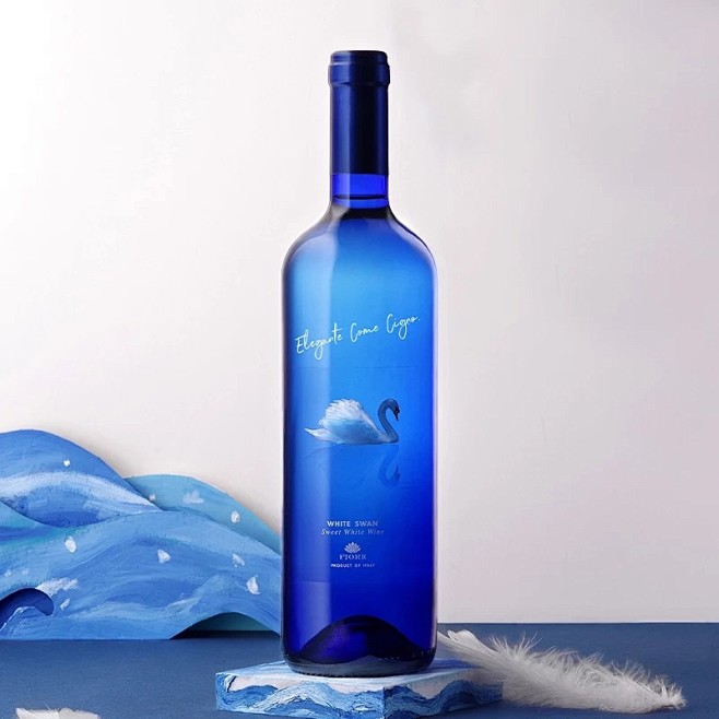 白天鹅白葡萄酒酒标设计|平面|图案|猴猴HDN -